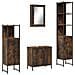 Set Mobili da Bagno 4 pz Rovere Fumo in Legno Multistrato - Foto miniatura 1