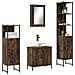 Set Mobili da Bagno 4 pz Rovere Fumo in Legno Multistrato - Foto miniatura 2