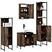Set Mobili da Bagno 4 pz Rovere Fumo in Legno Multistrato - Foto miniatura 4