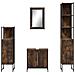 Set Mobili da Bagno 4 pz Rovere Fumo in Legno Multistrato - Foto miniatura 5