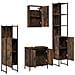 Set Mobili da Bagno 4 pz Rovere Fumo in Legno Multistrato - Foto miniatura 6