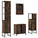 Set Mobili da Bagno 4 pz Rovere Fumo in Legno Multistrato - Foto miniatura 8