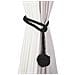 Fermacorda Per Tende In Corda Di Cotone Fatti A Mano Con Sfera - Set Di 2, Stile Nordico Black - Foto miniatura 1