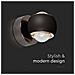 Lampada LED Da Muro 10W con Doppio Fascio Luminoso Colore Nero 3000K, colore Nero - Foto miniatura 3