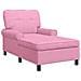 Chaise Lounge con cuscino Rosa 91 x 157 x 91 cm Tessuto - Foto miniatura 1