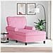 Chaise Lounge con cuscino Rosa 91 x 157 x 91 cm Tessuto - Foto miniatura 2