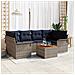 Set Divano da Giardino 7 pcs Grigio e Blu Navy polyrattan - Foto miniatura 2