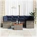 Set Divano da Giardino 7 pcs Grigio e Blu Navy polyrattan - Foto miniatura 3
