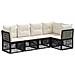 Set Divano da Giardino 5 pcs Nero polyrattan - Foto miniatura 1