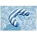 43852 / 26 galleggiante da piscina e da spiaggia Blu, Bianco Fantasia PVC Sedia a sdraio galleggiante - Foto miniatura 3