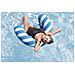 43852 / 26 galleggiante da piscina e da spiaggia Blu, Bianco Fantasia PVC Sedia a sdraio galleggiante - Foto miniatura 9