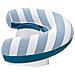 43852 / 26 galleggiante da piscina e da spiaggia Blu, Bianco Fantasia PVC Sedia a sdraio galleggiante - Foto miniatura 10