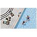 43852 / 26 galleggiante da piscina e da spiaggia Blu, Bianco Fantasia PVC Sedia a sdraio galleggiante - Foto miniatura 11