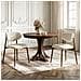 Set 2 sedie da pranzo imbottite con gambe in metallo, piedini antiscivolo e schienale curvo, beige - Foto miniatura 3