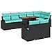 Set Divano da Giardino con archiviazione 9 pcs Nero Poly Rattan - Foto miniatura 1