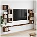 Mensola per TV da muro Legno antico 180 x 15 x 94 cm - Foto miniatura 2