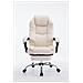 Poltrona Presidenziale Relax Castle in Similpelle- Sedia Ergonomica Imbottita con Poggiapiedi Estraibile I Poltrona Pc Regolabile e Reclinabile, Carico Max 130kg Crema - Foto miniatura 2