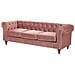 Divano A 3 Posti In Velluto Rosa Chesterfield - Foto miniatura 5