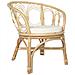 Sedia da Pranzo con Cuscino in Rattan Naturale e Lino 72 x 68 x 76 cm - Foto miniatura 1
