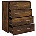 Credenza Con 4 Cassetti 60x30,5x71 Cm Rovere Fumo - Foto miniatura 2