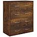 Credenza Con 4 Cassetti 60x30,5x71 Cm Rovere Fumo - Foto miniatura 3