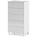 Cassettiera Roseville, Settimanale A 5 Cassetti, Mobile Comò Per Camera Da Letto, Settimanale Moderno, 61x40h117 Cm, Bianco - Foto miniatura 2
