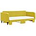 Divano Letto Estraibile Con Materassi Giallo 100x200 Cm Velluto - Foto miniatura 9