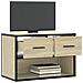 Mobile Tv Rovere Sonoma 60x31x39,5cm Legno Multistrato Metallo - Foto miniatura 3