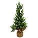 Albero di natale 55cm Alberello Pino con Base Sacco Iuta Decorazione Natalizia - Foto miniatura 1