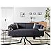Divano 3 Posti Sokna Tessuto Nero Con Tavoli - Foto miniatura 1