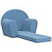 Divano Letto per Bambini Blu in Morbido Peluche - Foto miniatura 8