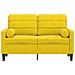 Divano A 2 Posti Con Cuscini Giallo 120 Cm In Velluto - Foto miniatura 3