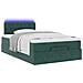 Pouf Letto Con Materasso E Led Verde Scuro 120x190cm In Velluto - Foto miniatura 3