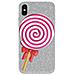 Cover Benjamins Iphone X 5.8 Pollici Glitter Silver + 3d Lollipopcustodia Benjamins Iphone X Glitter Argento + 3d Chupa Chups - Foto miniatura 1