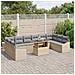 Set di Divani da Giardino 11 Pezzi con Cuscini Beige Polyrattan - Foto miniatura 3
