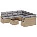 Set di divano da giardino  9 pezzi con cuscini rattan beige e poliestere, Divano giardino  per 2 persone con spazio stoccaggio e cuscini rattan beige e poliestere - Foto miniatura 1
