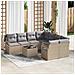Set di divano da giardino  9 pezzi con cuscini rattan beige e poliestere, Divano giardino  per 2 persone con spazio stoccaggio e cuscini rattan beige e poliestere - Foto miniatura 2