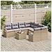 Set di divano da giardino  9 pezzi con cuscini rattan beige e poliestere, Divano giardino  per 2 persone con spazio stoccaggio e cuscini rattan beige e poliestere - Foto miniatura 3