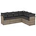 Set Divano da Giardino 6 pz con Cuscini Grigio in Polyrattan - Foto miniatura 1