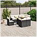 Set Divani da Giardino 9 pz con Cuscini Nero in Polyrattan - Foto miniatura 2