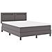 Letto con Rete a Molle e Materasso Grigio 140x200 cm in Pelle Sintetica - Foto miniatura 3