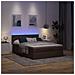 Pouf Letto con Materasso e LED Marrone Scuro 140x190 cm - Foto miniatura 3
