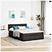 Pouf Letto con Materasso e LED Marrone Scuro 140x190 cm - Foto miniatura 4