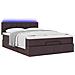 Pouf Letto con Materasso e LED Marrone Scuro 140x190 cm - Foto miniatura 6