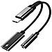 Adattatore 2 In 1 Type-c: Ricarica Rapida Pd 60w E Audio Hi-res 384hz/32bit Per Ipad Pro Black - Foto miniatura 2