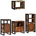 Set di mobili per il bagno 4 pcs Legno massello riciclato - Foto miniatura 7