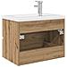 Mobile Bagno con Lavabo Integrato&Rubinetto Rovere Artigianale - Foto miniatura 7