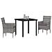 Set da Pranzo per Giardino con cuscino 3 pcs Grigio Poly Rattan - Foto miniatura 3