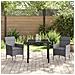 Set da Pranzo per Giardino con cuscino 3 pcs Grigio Poly Rattan - Foto miniatura 4