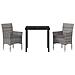 Set da Pranzo per Giardino con cuscino 3 pcs Grigio Poly Rattan - Foto miniatura 7